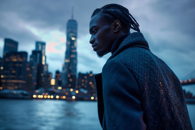 Medium shot man with braids portrait