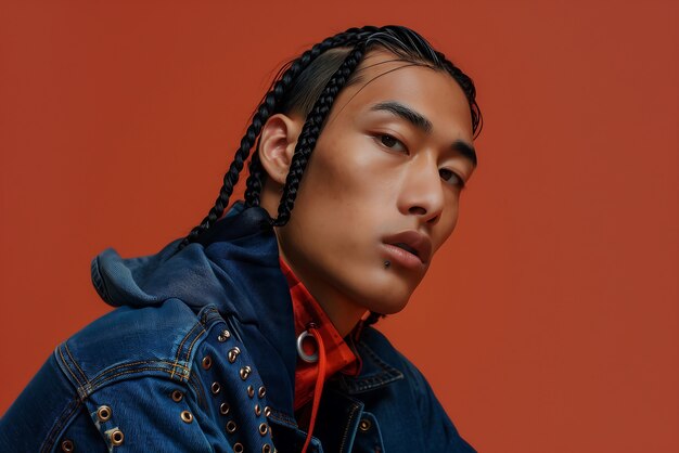 Medium shot man with braids portrait