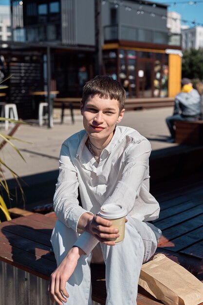 Medium shot man with chain necklace