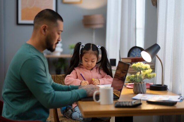 Medium shot man working from home