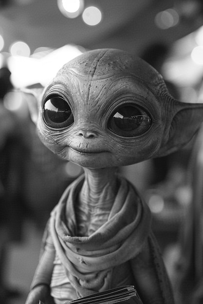 Free photo medium shot monochrome alien