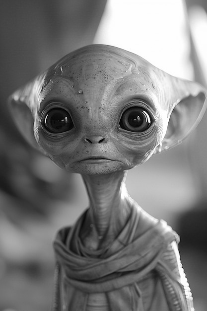 Free photo medium shot monochrome alien