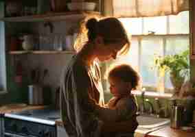 Free photo medium shot  mother and child portrait