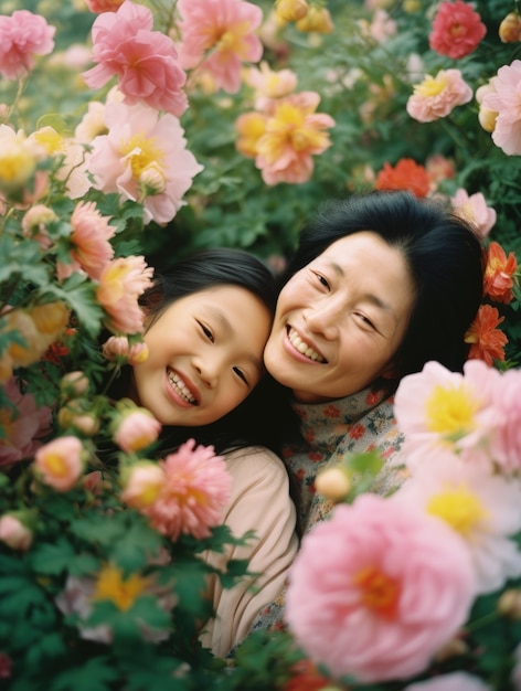 ミディアムショットの母と子のポートレート