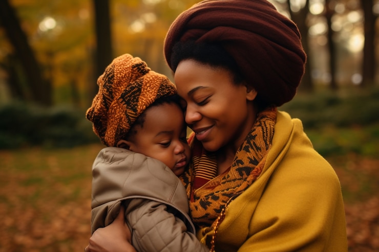 Free Photo medium shot mother holding baby
