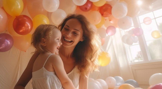 Foto gratuita madre con bambino al chiuso