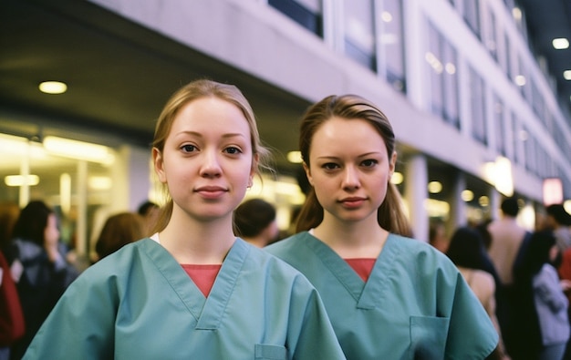 Free photo medium shot nurses team outdoors