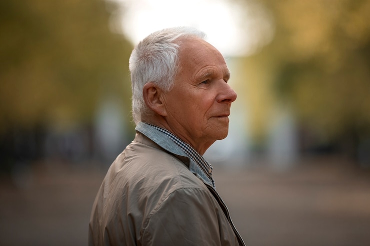 Free Photo medium shot old man taking a stroll