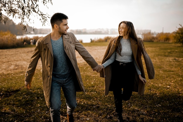 Medium shot partners walking together