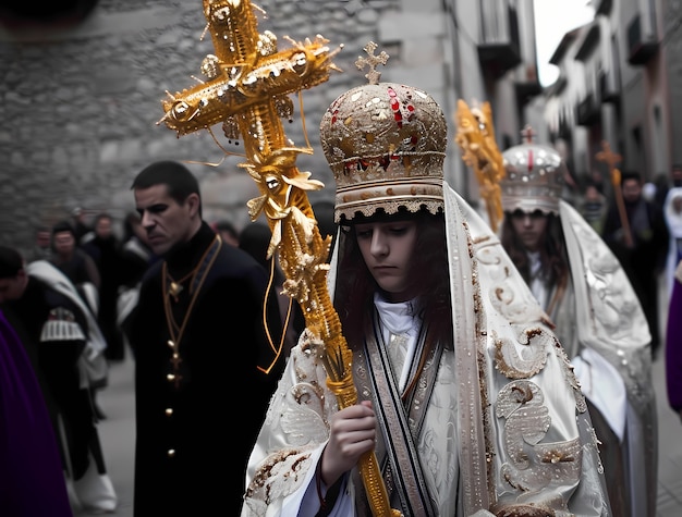 Free photo medium shot people celebrating holy week