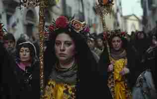 Foto gratuita persone di medio livello che celebrano la settimana santa