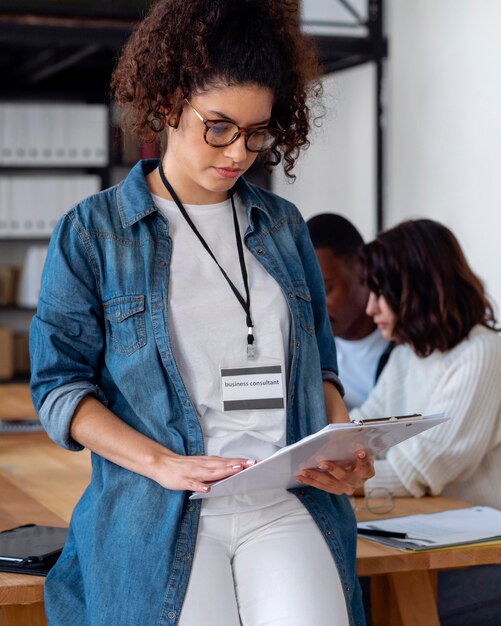 Medium shot people in conference room