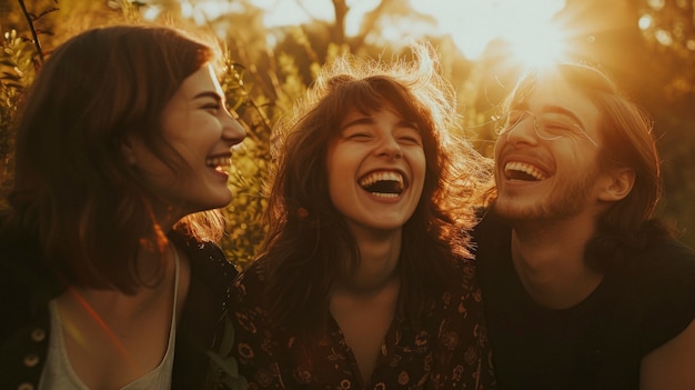 Foto gratuita mediamente sparato a persone in una relazione aperta