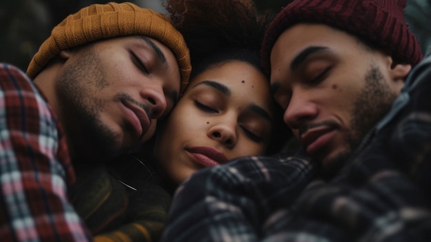 Foto gratuita mediamente sparato a persone in una relazione aperta