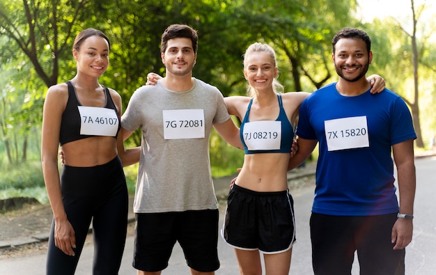 Foto gratuita persone di tiro medio che posano insieme