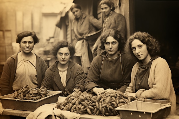 Persone di media foto che posano un ritratto vintage