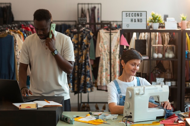 Foto gratuita persone di tiro medio che lavorano insieme