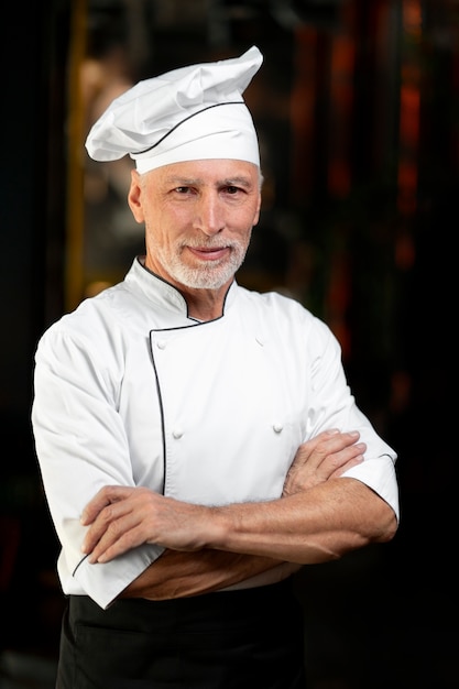 Free photo medium shot professional chef posing