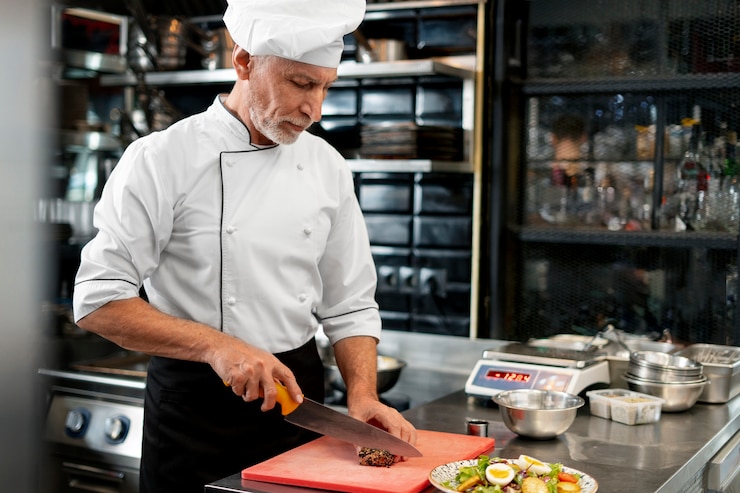 Free Photo medium shot professional chef working