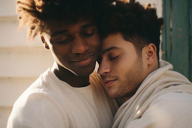 Foto gratuita coppia gay romantica di tiro medio