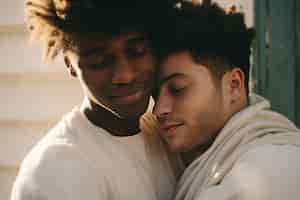 Free photo medium shot romantic gay couple