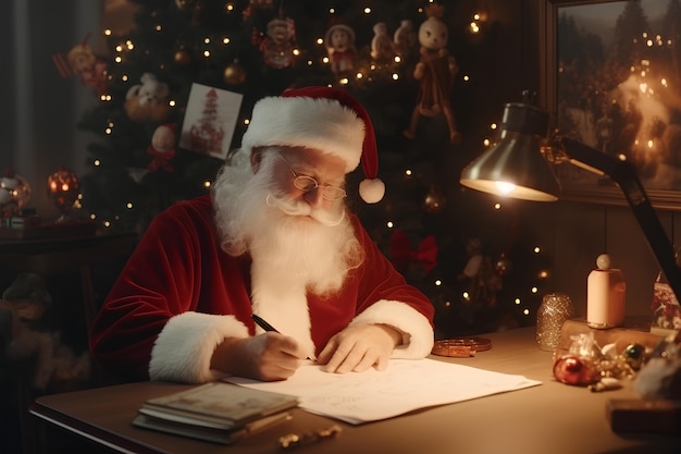 中型撮影 サンタクロースがクリスマスを祝う
