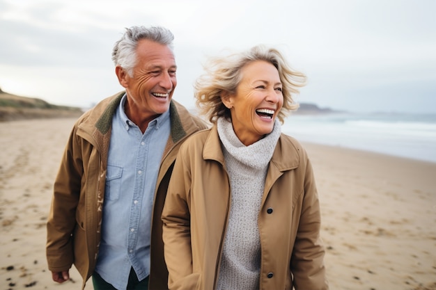 Medium shot senior couple in nature