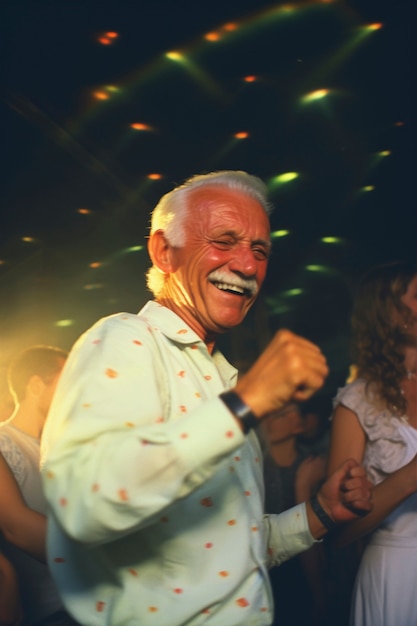 Free photo medium shot senior man having fun