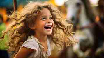 Free photo medium shot smiley girl outdoors