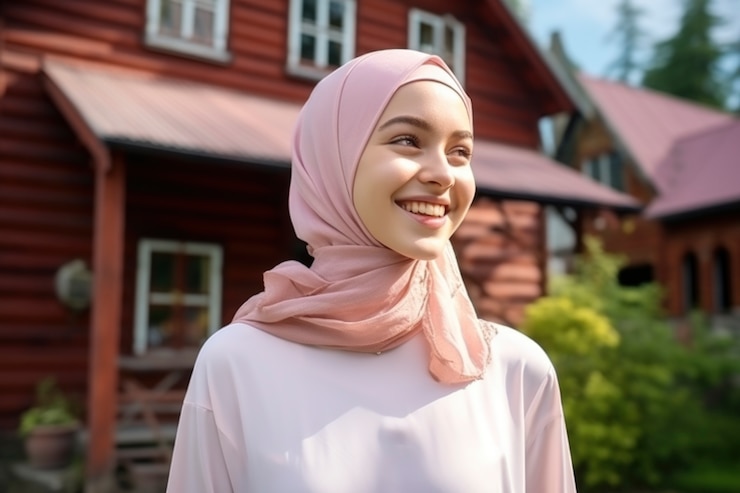 Free Photo medium shot smiley islamic woman