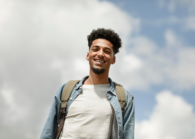 Free Photo medium shot smiley man posing
