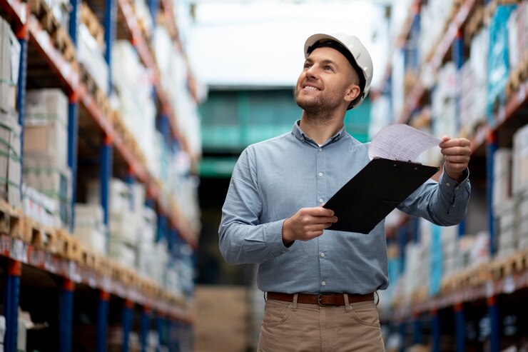 A person tallying inventory