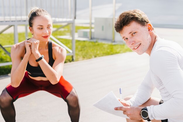 Medium shot of sporty couple