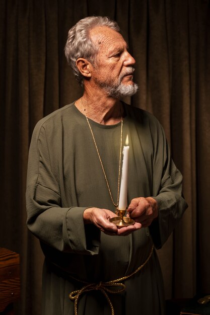 Средний снимок святой николай со свечой