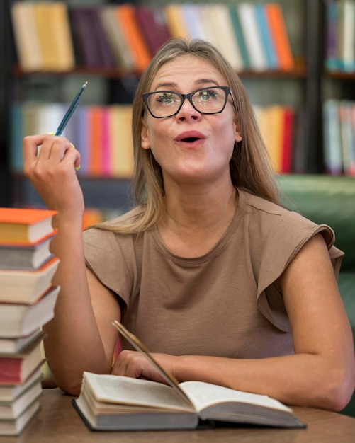 Medium shot surprised woman