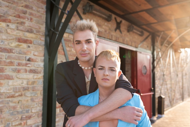 Medium shot transgenders posing together