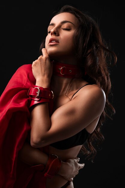 Medium shot woman bdsm aesthetics