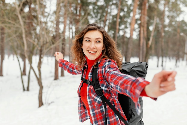 Medium shot woman feeling free