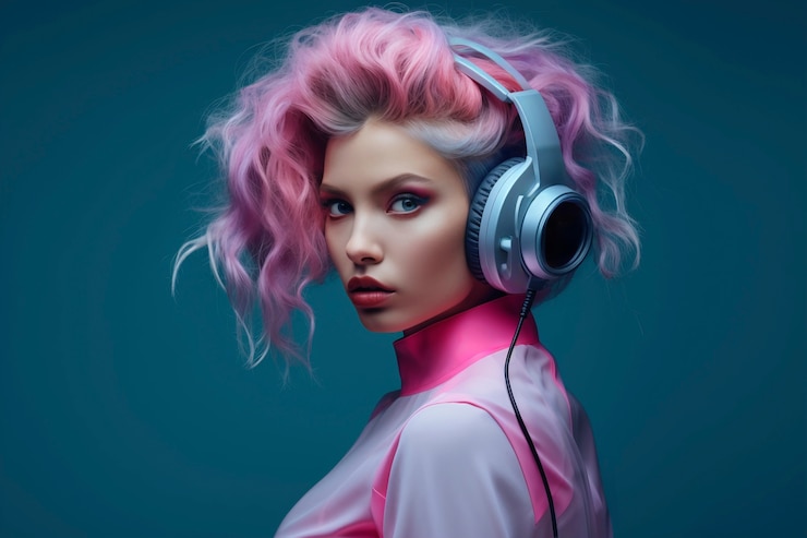 Free Photo medium shot woman futuristic portrait