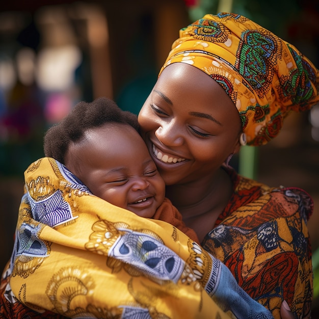 Medium shot woman holding baby