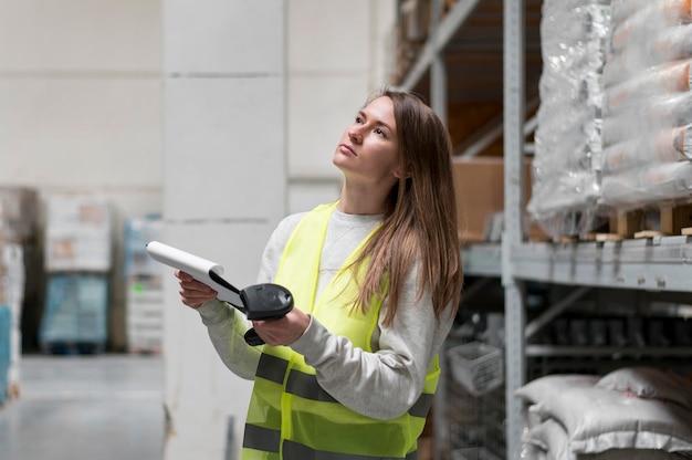 Medium shot woman holding clipboard