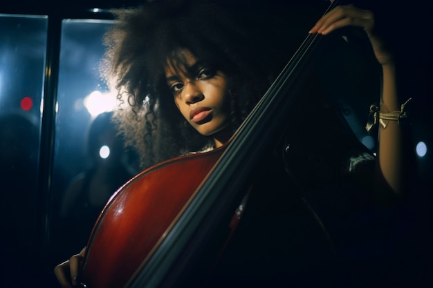 Free photo medium shot woman playing the cello