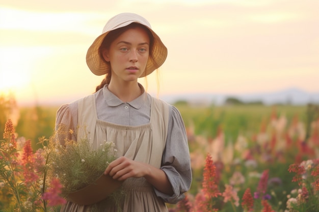 Foto gratuita donna di taglio medio che posa all'aperto