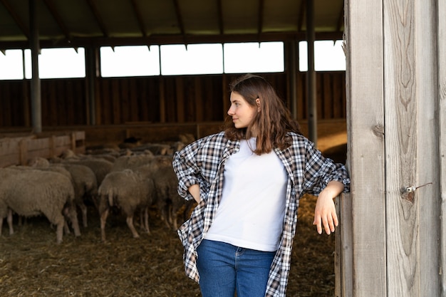 Free photo medium shot woman shepherd