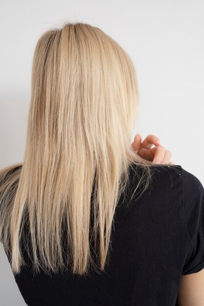 Medium shot woman with blonde hair