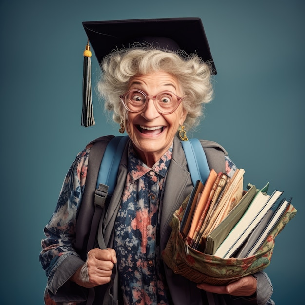 Free photo medium shot woman with graduation outfit