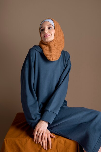 Medium shot woman with hijab