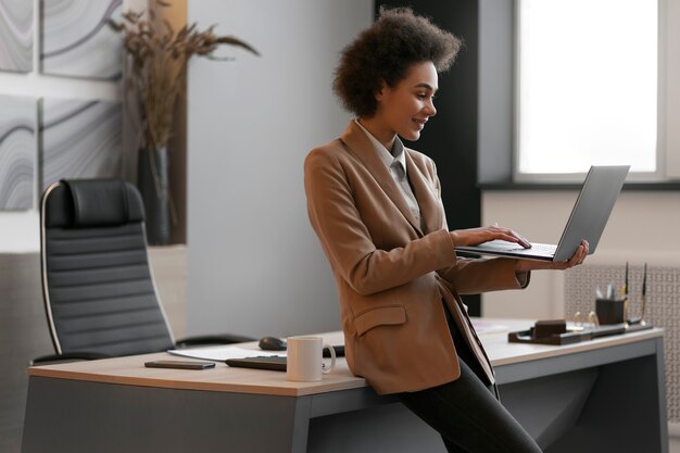 Medium shot woman working as an economist