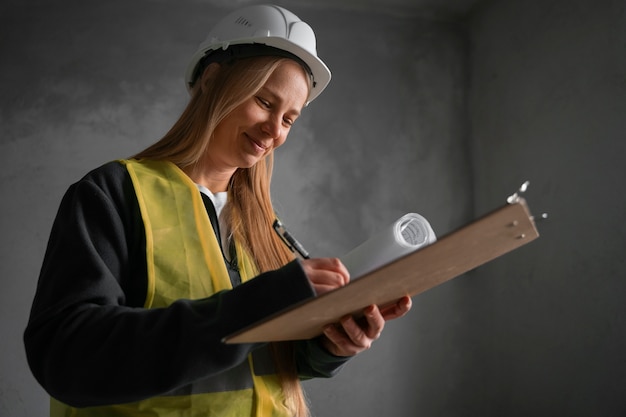 Free photo medium shot woman working as engineer