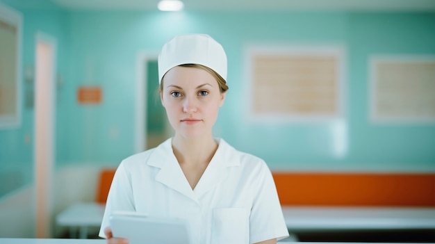 Foto gratuita donna di media taglia che lavora come infermiera